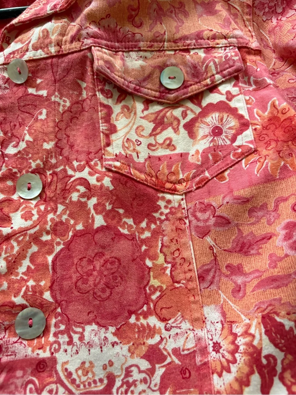 Women's Coldwater Creek Paisley Print Button-Up Jacket and matching ON top